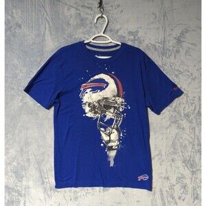 Nike NFL Buffalo Bills Adult Medium Blue Helmet T Shirt Team Apparel Authentic
